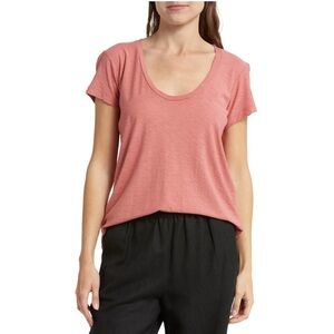 WOMEN’S JAMES PERSE CLASSIC DEEP SCOOP NECK CAP SLEEVE SOFT‎ TEE SHIRT EUC